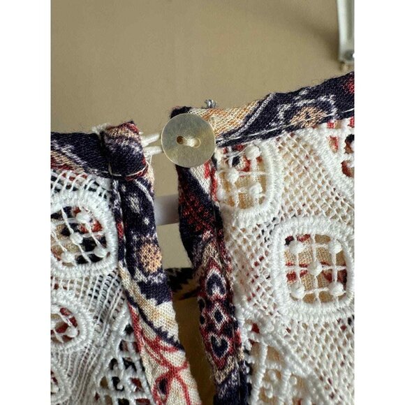 Altard' State Boho Stripe Halter Dress Lace Detail Sleeveless Y2K Hippie Peasent - Picture 6 of 12